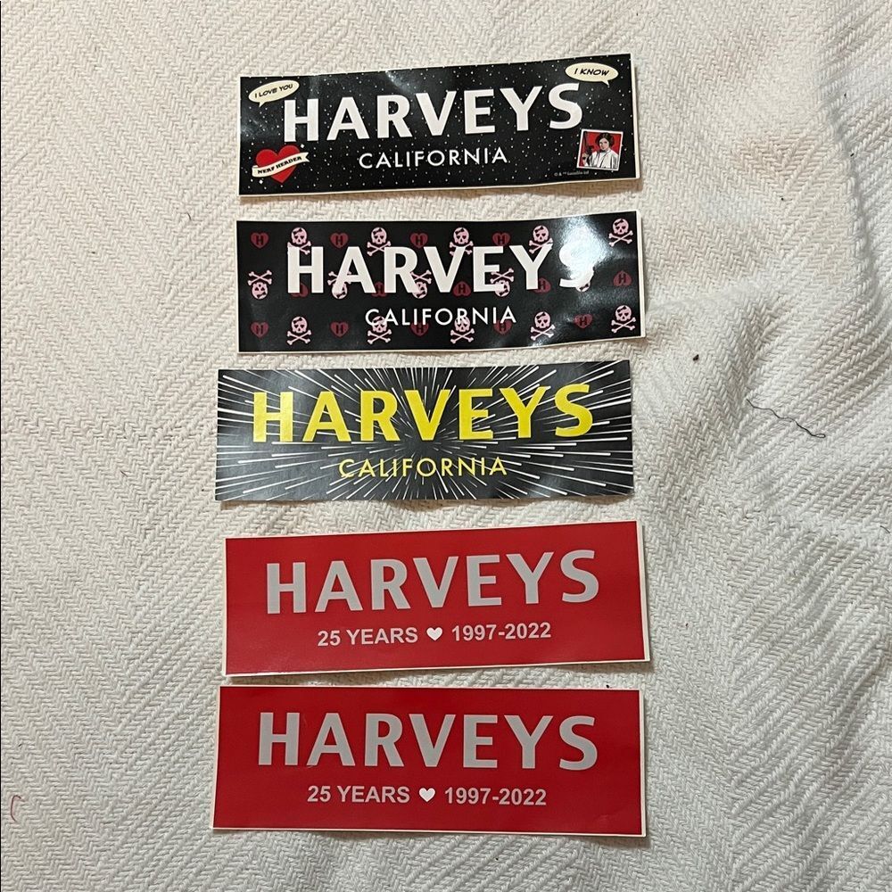Harveys California Sticker Pack - Black, Yellow, Red, White